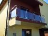  Balustrade inox cu insertie de lemn si panouri sticla
