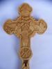  Cruce de binecuvantare sculptata manual pe doua fete in lem de par