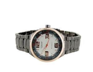 Ceas Electronic,  Dial Otel Inoxidabil,  Bratara Neagra - w108