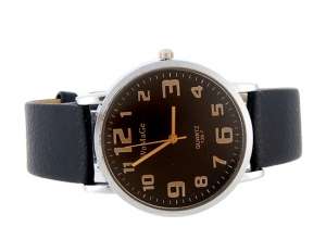 WoMaGe,  Ceas Analogic,  Bratara Piele Ecologica,  Neagra - w111