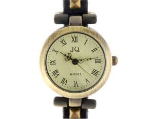 Ceas Mana Decorativ,  Bratara Trei Bucle,  Piele Vaca,  Negru - w113