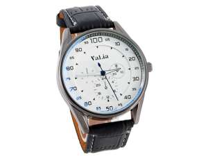 Ceas Mana,  Barbati,  Curea Piele Ecologica,  Neagra - w137