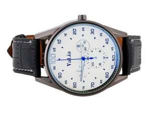 Ceas Mana,  Barbati,  Curea Piele Ecologica,  Neagra - w137