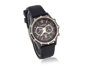 Curren,  Ceas Mana,   Analog,  Barbati,  Dial Rotund Negru - w161