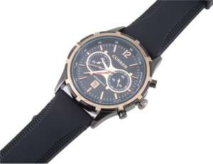 Curren,  Ceas Mana,   Analog,  Barbati,  Dial Rotund Negru - w161