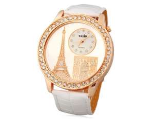 Ceas Fashion,  Analog,  Quartz,  Design Eiffel Tower,  Alb - w189