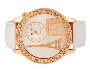 Ceas Fashion,  Analog,  Quartz,  Design Eiffel Tower,  Alb - w189