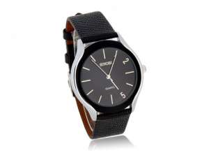 Ceas Elegant,  Sinobi,  Barbati,  Analog,  Argintiu,  Negru - w235