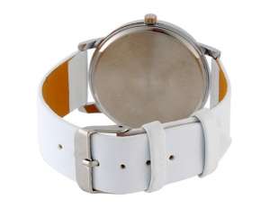 Ceas Mana,  Analog,  Curea Piele Ecologica,  Alba - w264