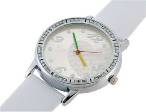 Ceas Mana,  Analog,  Curea Piele Ecologica,  Alba - w264