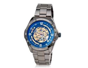 Ceas Mana,  Mecanic,  Carcasa si Curea Otel Tungsten - w270