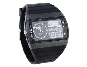 Anike,  Ceas Sport,  Argintiu cu Negru,  Rezistent Apa 50 m - w280