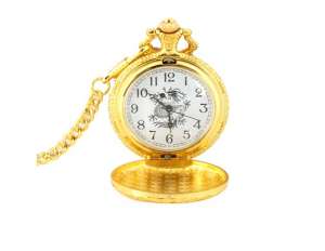 Ceas Buzunar cu Lantisor,  Culoare Aurie - w329