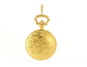 Ceas Buzunar cu Lantisor,  Culoare Aurie - w329