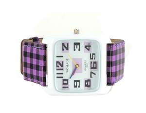 WoMaGe,  Ceas Mana,  Design Elegant,  Curea Negru-Mov - w333