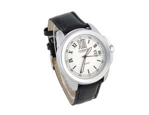 Curren,  Ceas Mana,  Calendar,  Dial Alb,  Analog,  Curea Neagra - w337