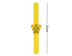 Ceas Mana,  Copii,  Analog,  Dial Tigru,  Curea Silicon Galbena - w349