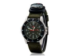 WOMAGE,  Ceas Unisex,  Dial Verde,  Busola,  Sport,  Curea Verde - w364