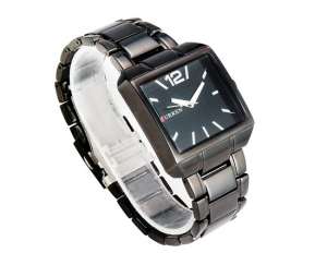 Curren,  Ceas Mana,  Dial Negru,  Patrat,  Analog,  Negru - w366