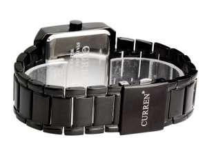Curren,  Ceas Mana,  Dial Negru,  Patrat,  Analog,  Negru - w366