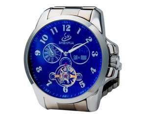 SH,  Ceas Barbati,  Mecanic,  Analog,  Dial Albastru,  Argintiu - w374