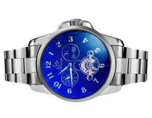 SH,  Ceas Barbati,  Mecanic,  Analog,  Dial Albastru,  Argintiu - w374
