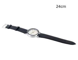 Ceas Mana,  Analog,  Curea Piele Ecologica,  Neagra - w408
