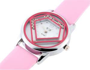 r.B,  Ceas Mana,  Doamne,  Dial Alb,  Design Elegant,  Curea Roz - w446
