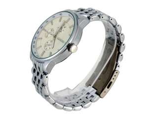 S2NOBI,  Ceas Mana,  Barbati,  Dial Alb,  Bratara Argintie - w456