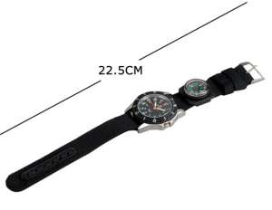 WOMAGE,  Ceas Unisex,  Dial Negru,  Busola,  Sport,  Curea Neagra - w468