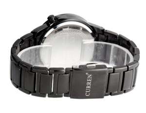Curren,  Ceas Mana,  Analog,  Dial Negru,  Bratara Otel Tungsten - w469