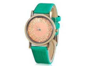 WoMaGe,  Ceas Analogic,  Quartz,  Dial Rotund,  Curea Verde - w477