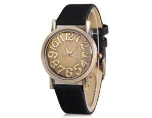 WoMaGe,  Ceas Analogic,  Quartz,  Dial Rotund,  Curea Neagra - w478
