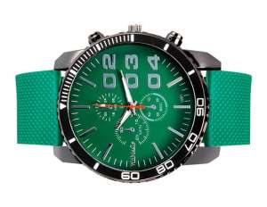 WoMaGe,  Ceas Mana Barbati,  Curea Silicon Verde - w487