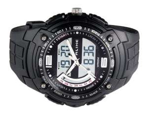 Ceas Unisex,  Multifunctional,  Negru cu Argintiu - w513