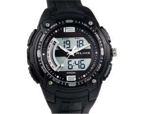 Ceas Unisex,  Multifunctional,  Negru cu Argintiu - w513