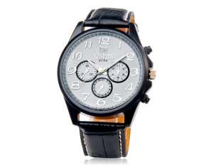 Valia,  Ceas Mana,  Quartz,  Analog,  Dial Alb,  Curea Neagra - w514