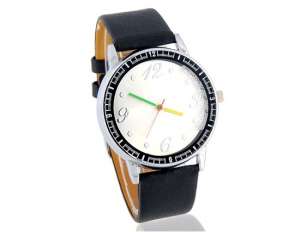 r.B,  Ceas Mana,  Femei,  Dial Alb,  Analog,  Curea Neagra - w523