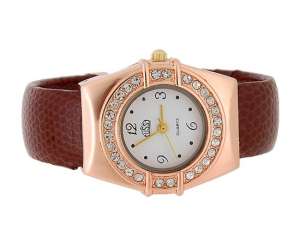 Ceas Bratara,  Cochet,  Dial Alb,  Analog,  Maro - w529