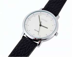 Sinobi,  Ceas Mana,  Analog,  Dial Alb,  Bratara Neagra - w530