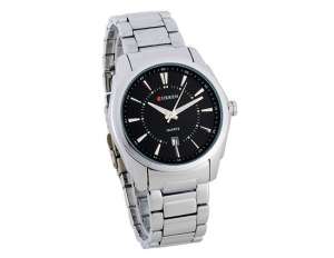 Curren,  Ceas Mana,  Analog,  Dial Negru,  Otel Inoxidabil - w531