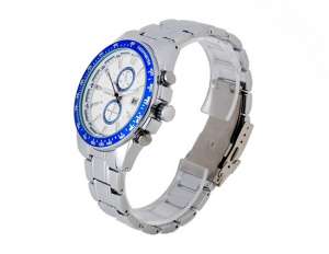 Curren,  Ceas Mana,  Dial Alb-Albastru,  Calendar,  Taheometru - w533