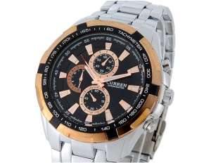 Curren,  Ceas Mana,  Dial Maro,  Mecanism Japonez,  Alb - w537