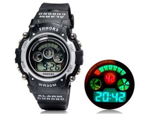 Shhors,  Ceas Mana,  Unisex,  Digital,  LED,  Rezistent Apa - w543