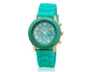 Geneva,  Ceas Mana,  Fashion,  Dial Verde,  Analog,  Curea Verde - w547