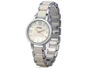 KIMIO,  Ceas Mana,  Elegant,  Dial Alb,  Quartz,  Bratara Alba - w561