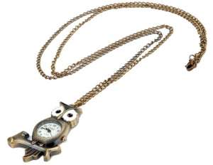 Colier cu Ceas,  Pandativ Bufnita,  Quartz,  Aliaj - w563