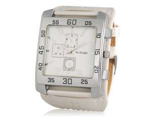 Womage,  Ceas Mana,  Dial Patrat,  Rezistent la Apa,  Alb - w565