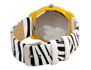 Mitia,  Ceas Mana,  Analog,  Dial Alb-Galben,  Zebra Print - w567
