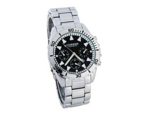 Curren,  Ceas Mana,  Dial Negru,  Electronic,  Data,  Argintiu - w580